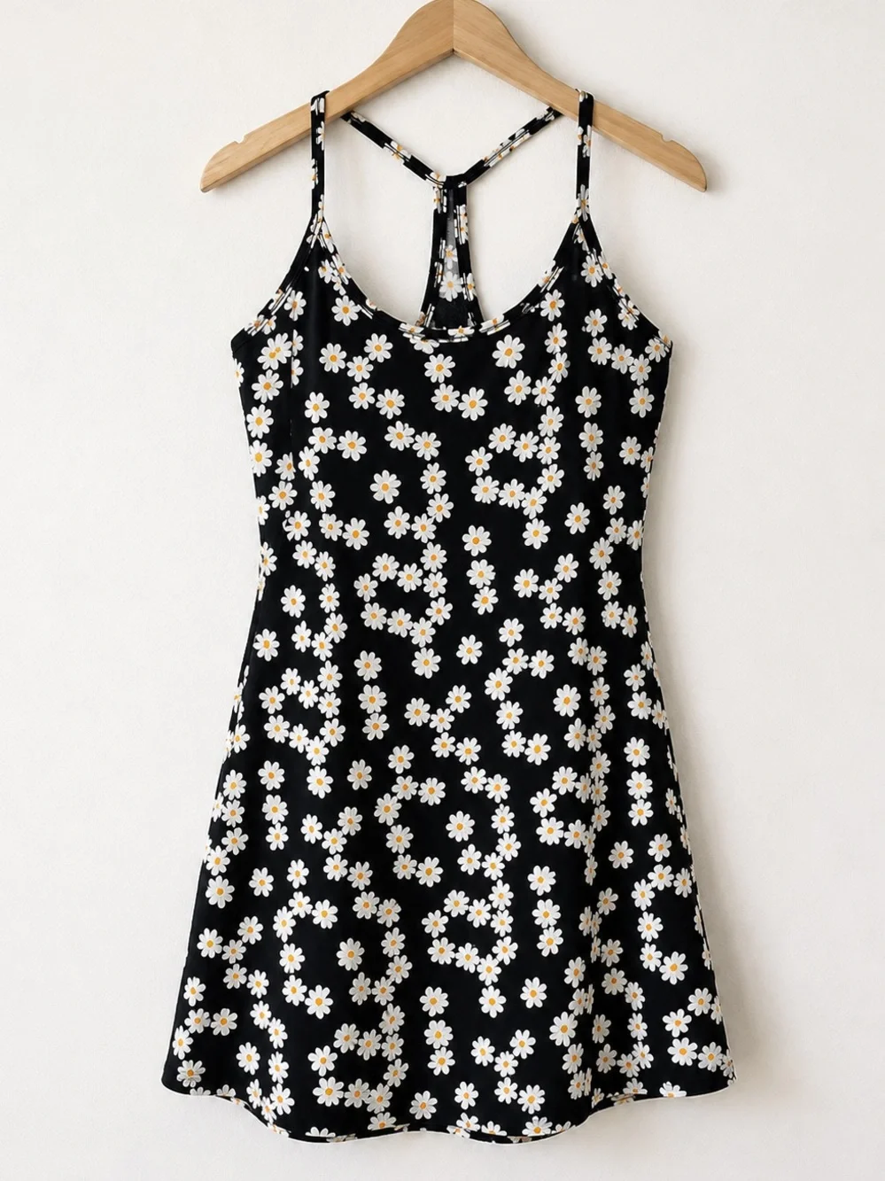 Outdoor Voices Black Daisy Print A-line Dress Size S